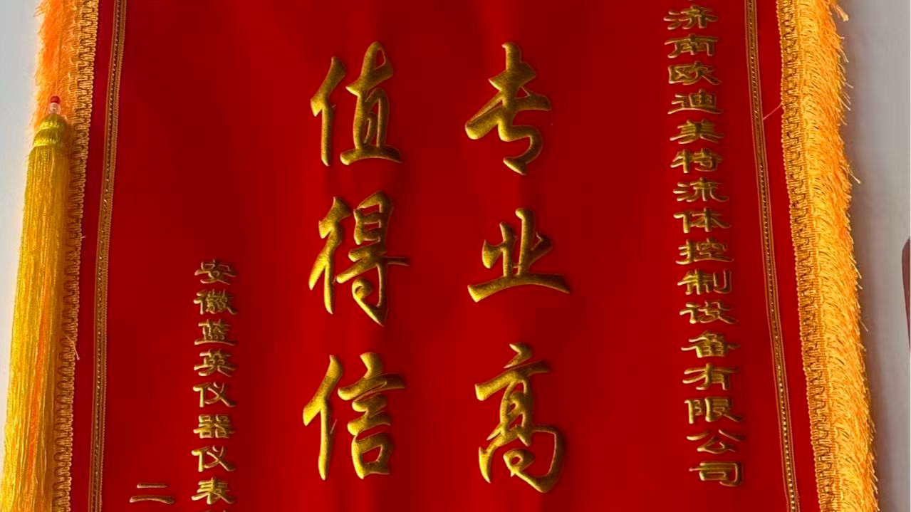 安徽藍(lán)英儀器儀表科技有限公司向歐迪美特贈(zèng)送錦旗！